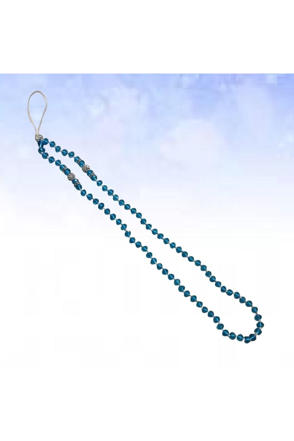 Blue Crystal Anti Lost Keychain for Mobile Phones and Key Fobs, Medium, 2pcs