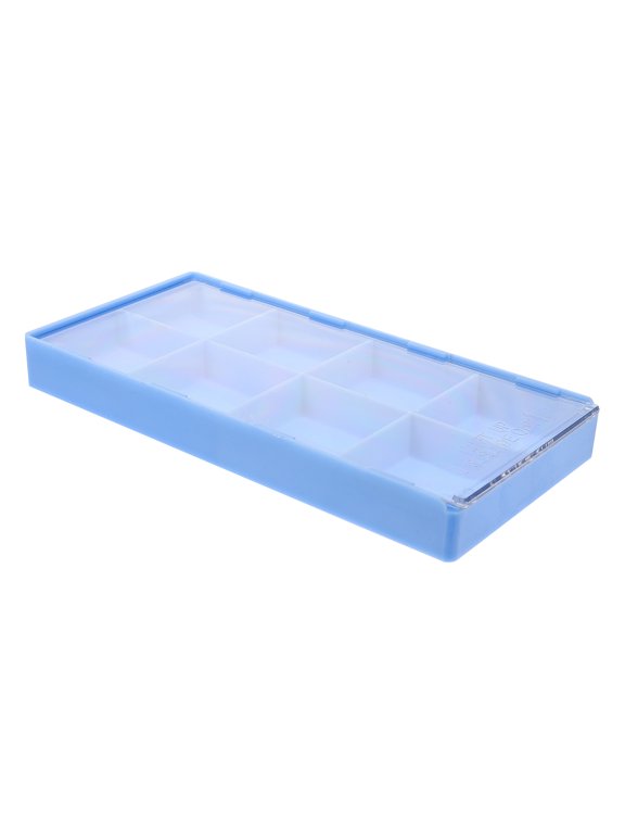 Blue Multi Compartment Parts Storage Box Made of Plastic for Watch Parts and Screws