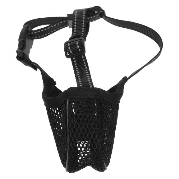 MEIBUTYUP Adjustable Soft Mesh Dog Muzzle Black Polyester Comfortable Breathable Large Dog Training Safety