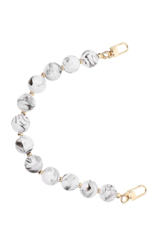 Chic Grey Beaded Bag Chain Replacement Strap for Shoulder Bags and Handbags