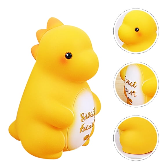 MEIBUTYUP Yellow Dinosaur Bank Vinyl Container for Kids and Adults, Cute Bank for Savings and