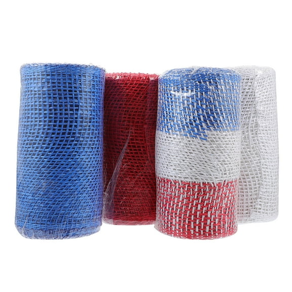 MEIBUTYUP Patriotic Decorative Mesh Ribbon for Bouquet Wrapping and Ribbon Crafts