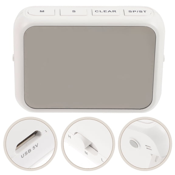 MEIBUTYUP Kitchen Supply Digital Timer with Clear LED Screen and Multi Use White