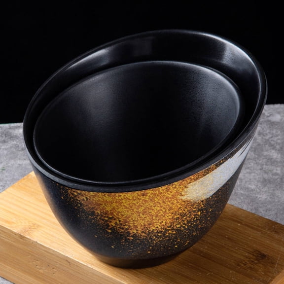 MEIBUTYUP Buffet Salad Bowl Black Angled Shape Perfect for Vegetable Sauce Serving