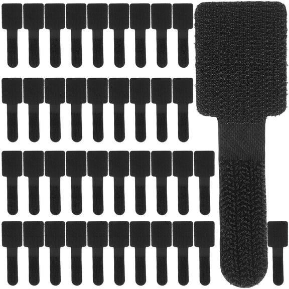 MEIBUTYUP Cord Organizer Straps Black Nylon Cable Management Soft Loop Surface 40Pcs