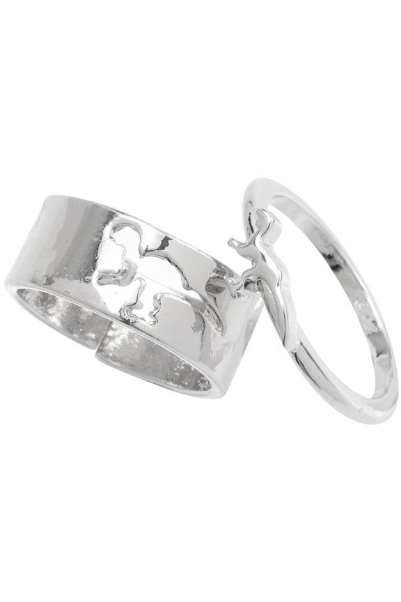 Couple Matching Set, Alloy Jewelry for Women and Men, Comfortable Fit, Elegant Design, Sizes 7 and 8