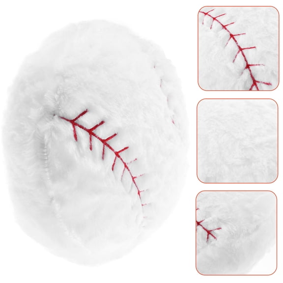 MEIBUTYUP Plush Baseball Pillow White Soft Home Decor, Relaxation, Room, and 1 Piece
