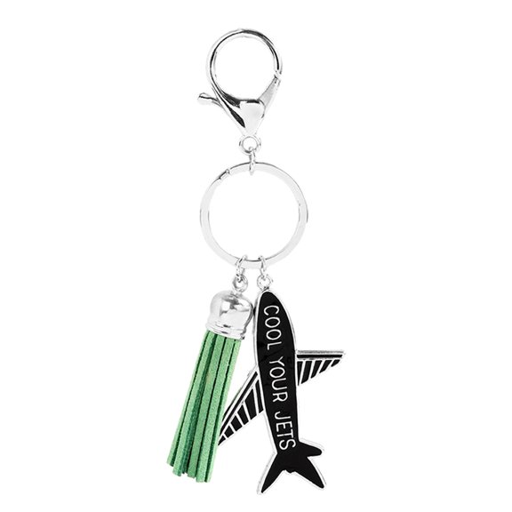 MEIBUTYUP Green Airplane Keychain Lightweight Alloy Keyring Pendant Accessory for Men and Women
