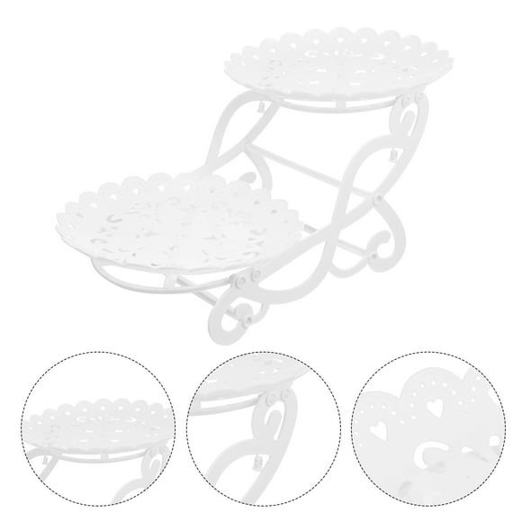 MEIBUTYUP Afternoon Tea Cake Stand White Plastic Cake Holder Rack 1 Set for Birthday Party