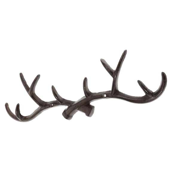 MEIBUTYUP Decorative Antler Hook Iron Multi-Function Wall Hanger Dark Brown