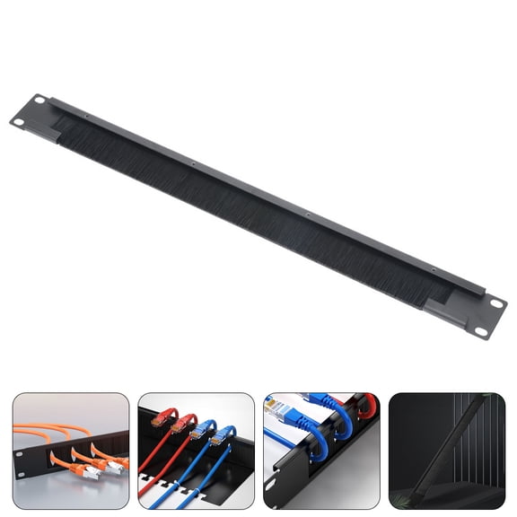 MEIBUTYUP Metal Desk Cable Organizer Wire Management Rack Black Dust Prevention Home Office 1Set