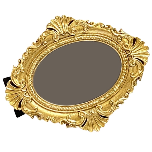 MEIBUTYUP Golden Vintage Resin Picture Frame with Elegant Flower Carvings for Tabletop Decoration