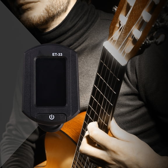 MEIBUTYUP Eno Et Clip on Guitar Tuner Digital Model with 360 Degree Rotation Black