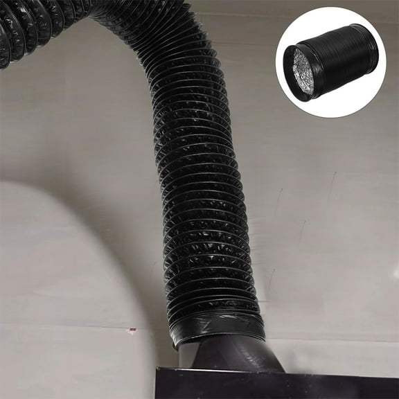 MEIBUTYUP Flexible Aluminum Dryer Vent Hose Black, , , Easy Installation, Fits Most Dryers