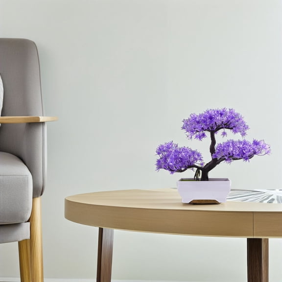 MEIBUTYUP Artificial Bonsai Pine Tree Faux Plant for Indoor Desk, Home, Office Decoration and