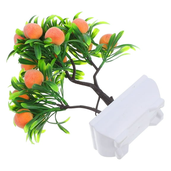 MEIBUTYUP Lifelike Artificial Peach Tree with Multi-Color Leaves Plastic Decorative Plant for Home and Office