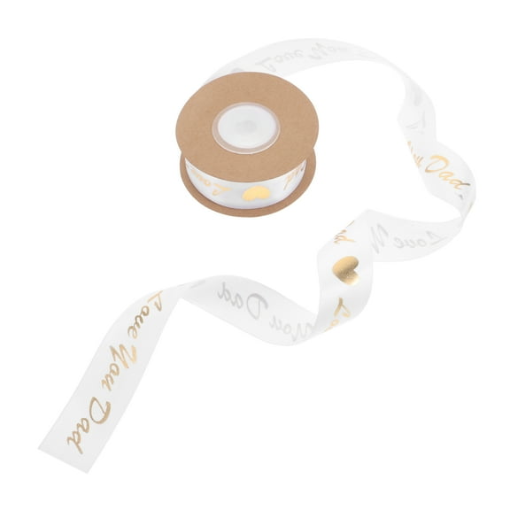 MEIBUTYUP White Polyester Ribbon for Father's Day Wrapping, Crafts, Cake Packaging and Decorations