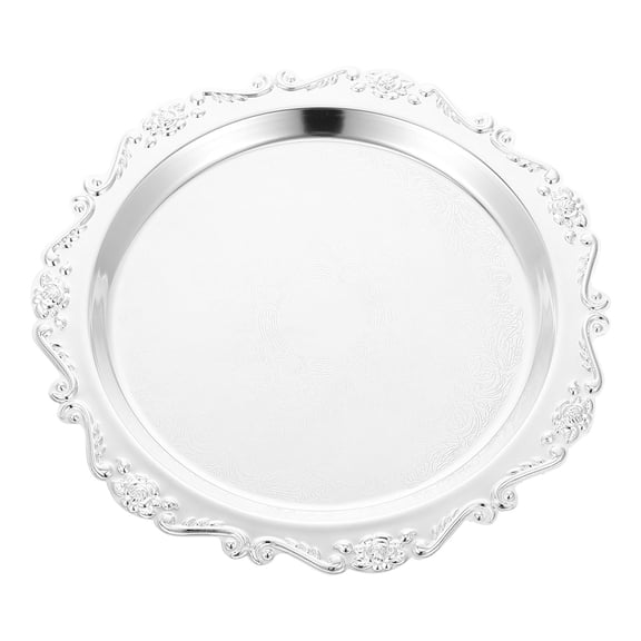 MEIBUTYUP Stainless Steel Fruits Plate, Round Dry Fruit Storage Tray, 1 Piece Serving Dish