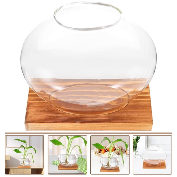MEIBUTYUP Glass Plant Vase Transparent Design for Wedding 1Pack