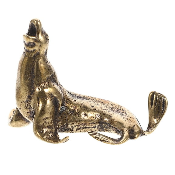 MEIBUTYUP Golden Brass Figurine Decorative Ornament for Indoor Desktop Display Stable and Elegant