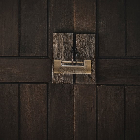 MEIBUTYUP Golden Vintage Engraved Antique Lock for Wooden Box Padlock Decorative Retro Copper Lock 3.5 x 2.5 Inches