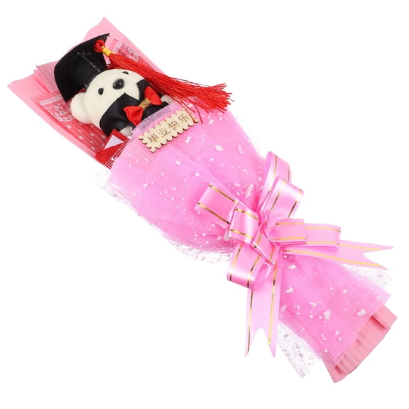 MEIBUTYUP Graduation Bear Bouquet Foam Flowers Gift for Students, Chic Design, 1 Piece, Perfect Graduation Present
