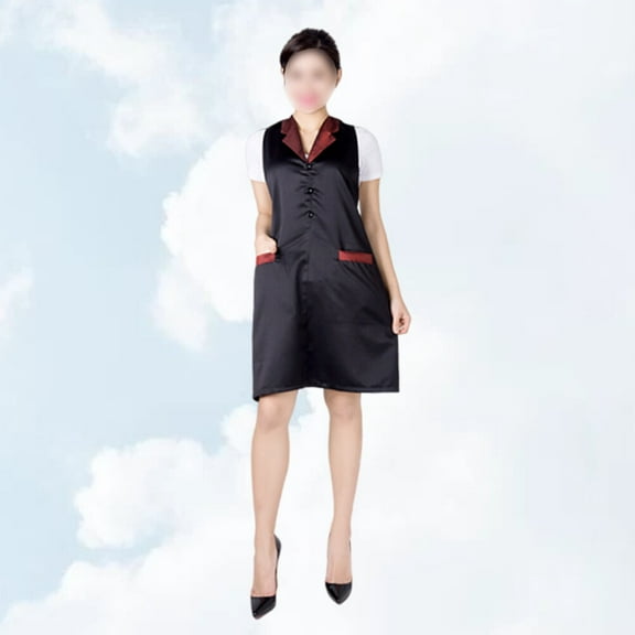 MEIBUTYUP Red Fabric Barber Apron Waterproof Breathable Barbers Uniform with Pockets