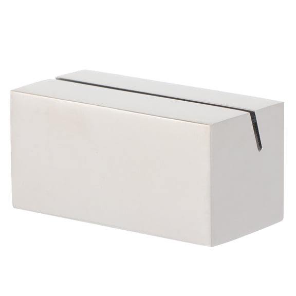 MEIBUTYUP Office Business Cards Holder Plated Silver Desktop Stand for Visiting Cards Display