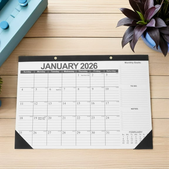 MEIBUTYUP 2026-2027 Wall Calendar Large Date Display Monthly Planner Hanging Black for Home Office