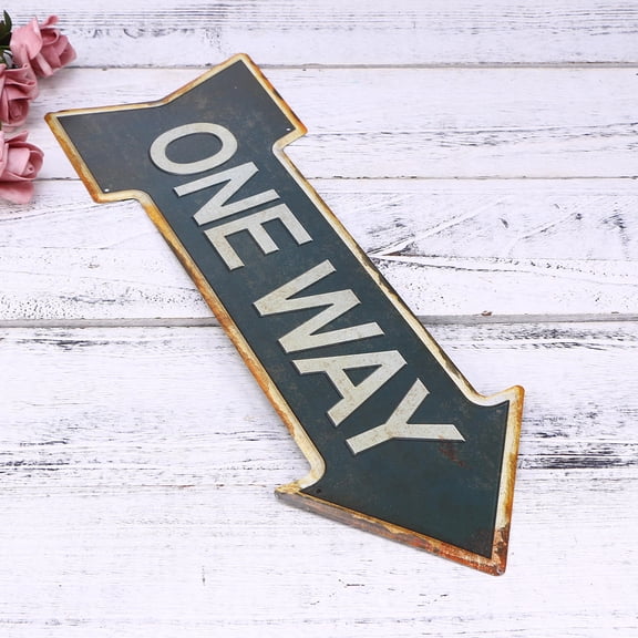 MEIBUTYUP Retro Style Iron Door Decoration Sign with Direction Arrow for Exit Guidance