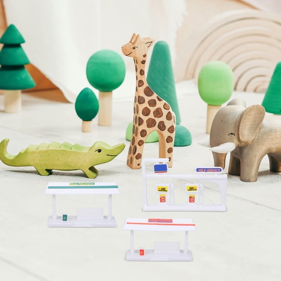 MEIBUTYUP Station Model Kit with Bus Shelter and Gas Station, Fun Building Set for Kids and Adults