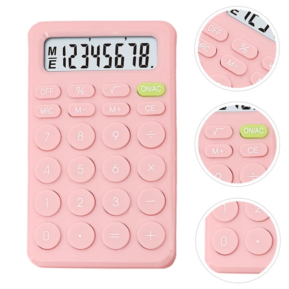MEIBUTYUP Kids Pink Calculator for Students Lightweight Plastic EightDigit Display Easy Operation Compact Size