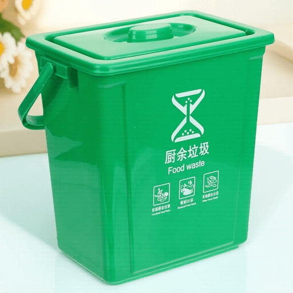 MEIBUTYUP Green Plastic Compost Bin with Odor-Blocking Lid for Kitchen Countertop Waste and Food Scraps