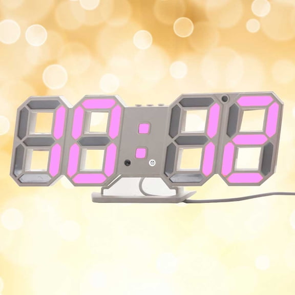 MEIBUTYUP White 3dled Digital Wall Clock Large Display Adjustable Brightness