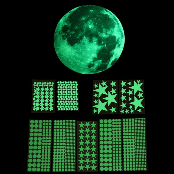 MEIBUTYUP Wall Stickers for Kids Room Decor, Green PVC Removable Glow in Dark Ceiling Decorations