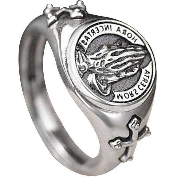 MEIBUTYUP Men's Praying Hands Set, Retro Style Adjustable Band, Perfect Birthday Gift for Men