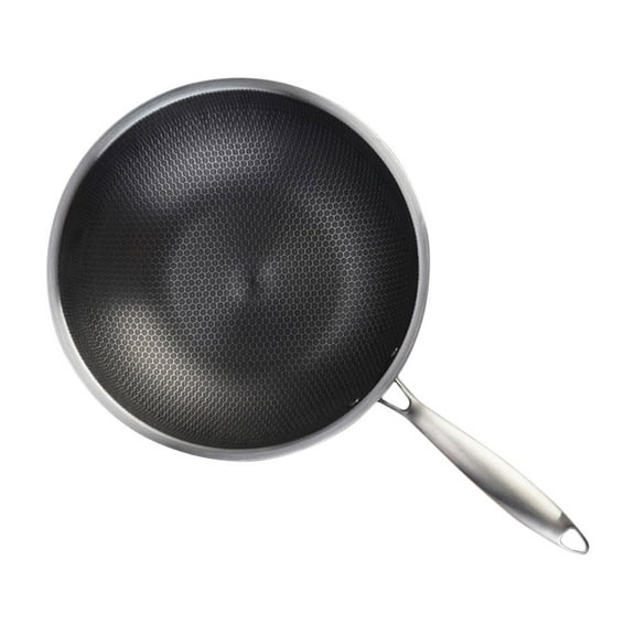 MEIBUTYUP Non Stick Stainless Steel Cooking Pan Suitable for Gas and Electric Stoves