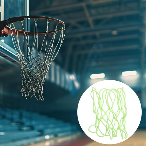 MEIBUTYUP Nylon Basketball Net Green Basketball Goal Net Replacement 1 Set for Outdoor Indoor Use