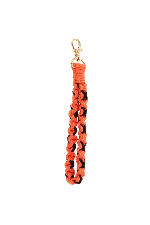 Orange Woven Keychain Lanyard for Bags, Lightweight Key Holder Accessory with Stylish and Practical Design