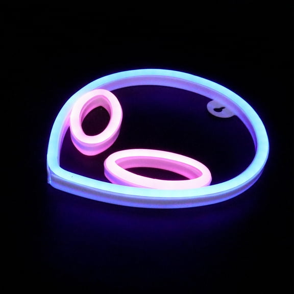 MEIBUTYUP White Plastic Neon Lamp USB Rechargeable Creative Night Light for Home Decor 1 Piece