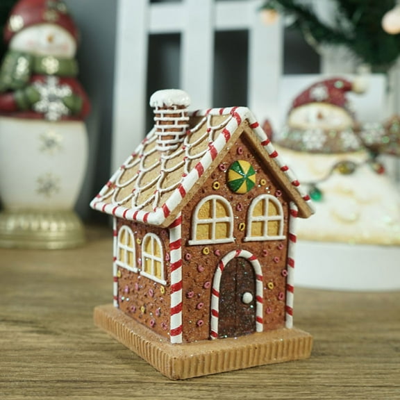 MEIBUTYUP Pastel Gingerbread House Light Up Christmas Decor Workmanship 1Pack