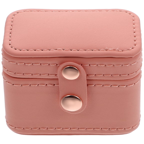 MEIBUTYUP 1Pcs Travel Organizer Box Pink PU Storage Retro Weddings
