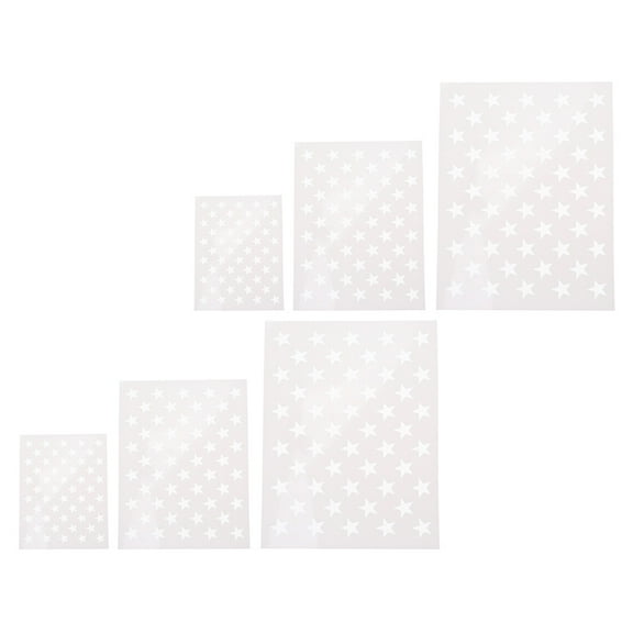 MEIBUTYUP Plastic Star Stencil Set White PET Material Five Shapes Template for Craft Painting and Art Projects