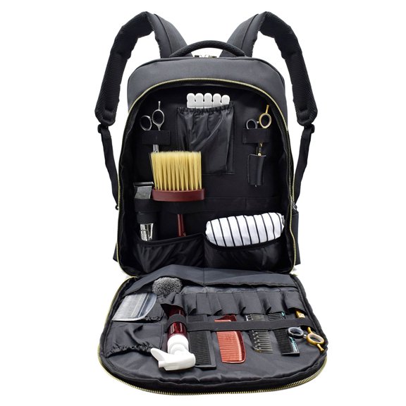 MEIBUTYUP Hairdresser Backpack Large Storage Space Polyester for Black 1Pc