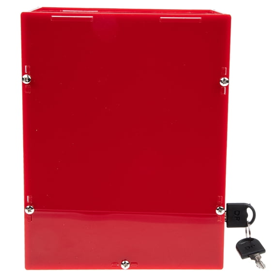 MEIBUTYUP Red Acrylic Raffle Ticket Box with Clear Lid, Transparent Drawing Ticket Holder for Fundraisers and Events, 1 Set