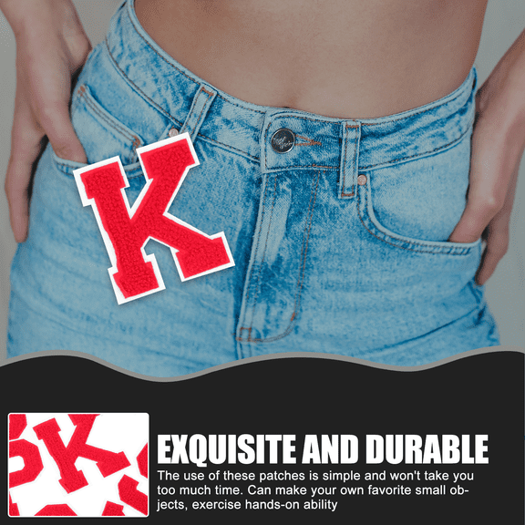 MEIBUTYUP 26Pcs Red Small Iron Patches Easy Attach Multi Function Coat and Hat Accessory