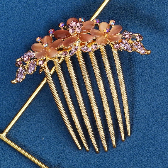 MEIBUTYUP Rhinestone Flower Hair Comb for Women, Decorative Alloy Hair Accessory for Weddings, Parties, and Special Occasions