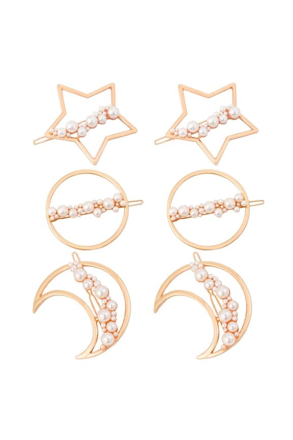 Rose Gold Hair Clips Set for Women's Stylish Hair Accessories Perfect for and All Occasions 6Pcs