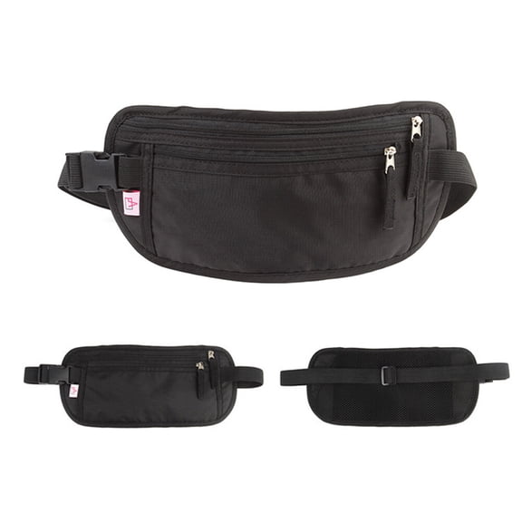 MEIBUTYUP Black Waist Bag for Sports with Hands-Free Design and Large Capacity Storage