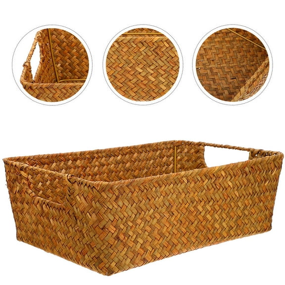 MEIBUTYUP Rustic Bread Baskets For Table Light Brown Woven Snack Organizer Vintage Room Decor 1Set